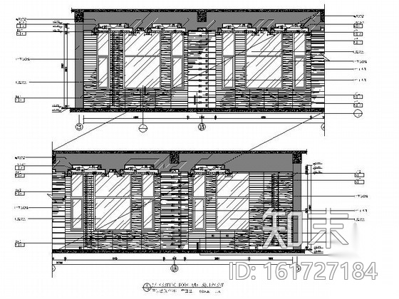 现代百人会议厅室内空间装修图（含效果）cad施工图下载【ID:161727184】