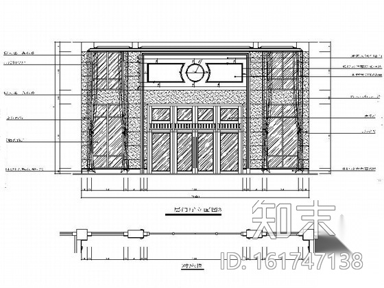 某售楼处门厅室内装修图cad施工图下载【ID:161747138】