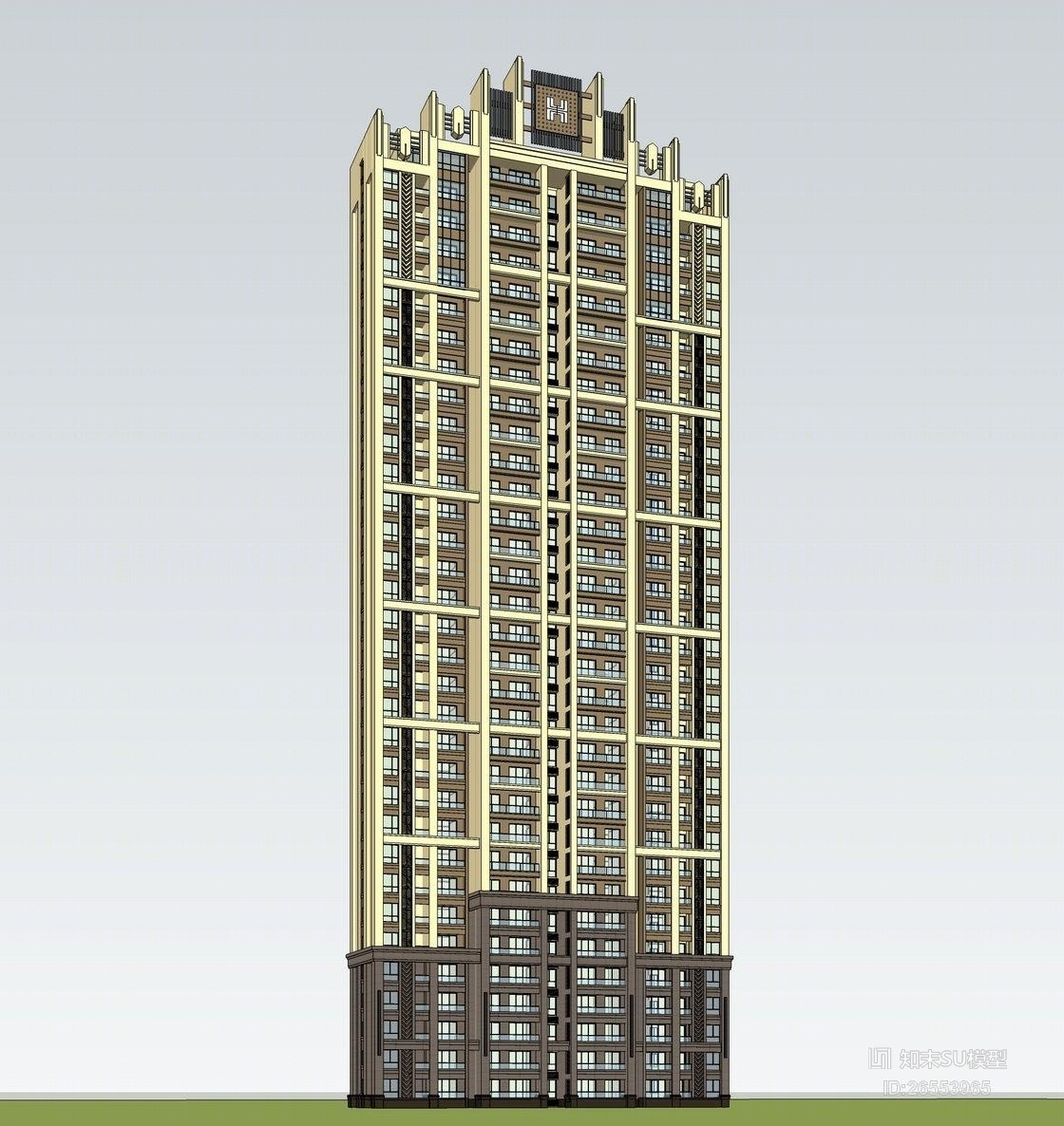 artdeco高层住宅SU模型下载【ID:26553965】
