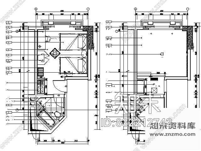 图块/节点酒店标准间平面图Ⅰcad施工图下载【ID:832212742】