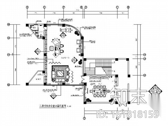 某学校校长办公室装修施工图cad施工图下载【ID:161818159】