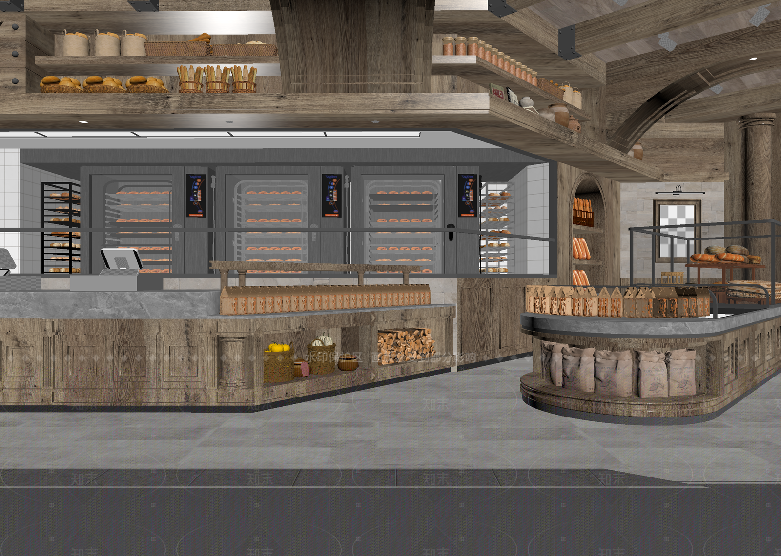 现代面包店3D模型下载【ID:1214988762】