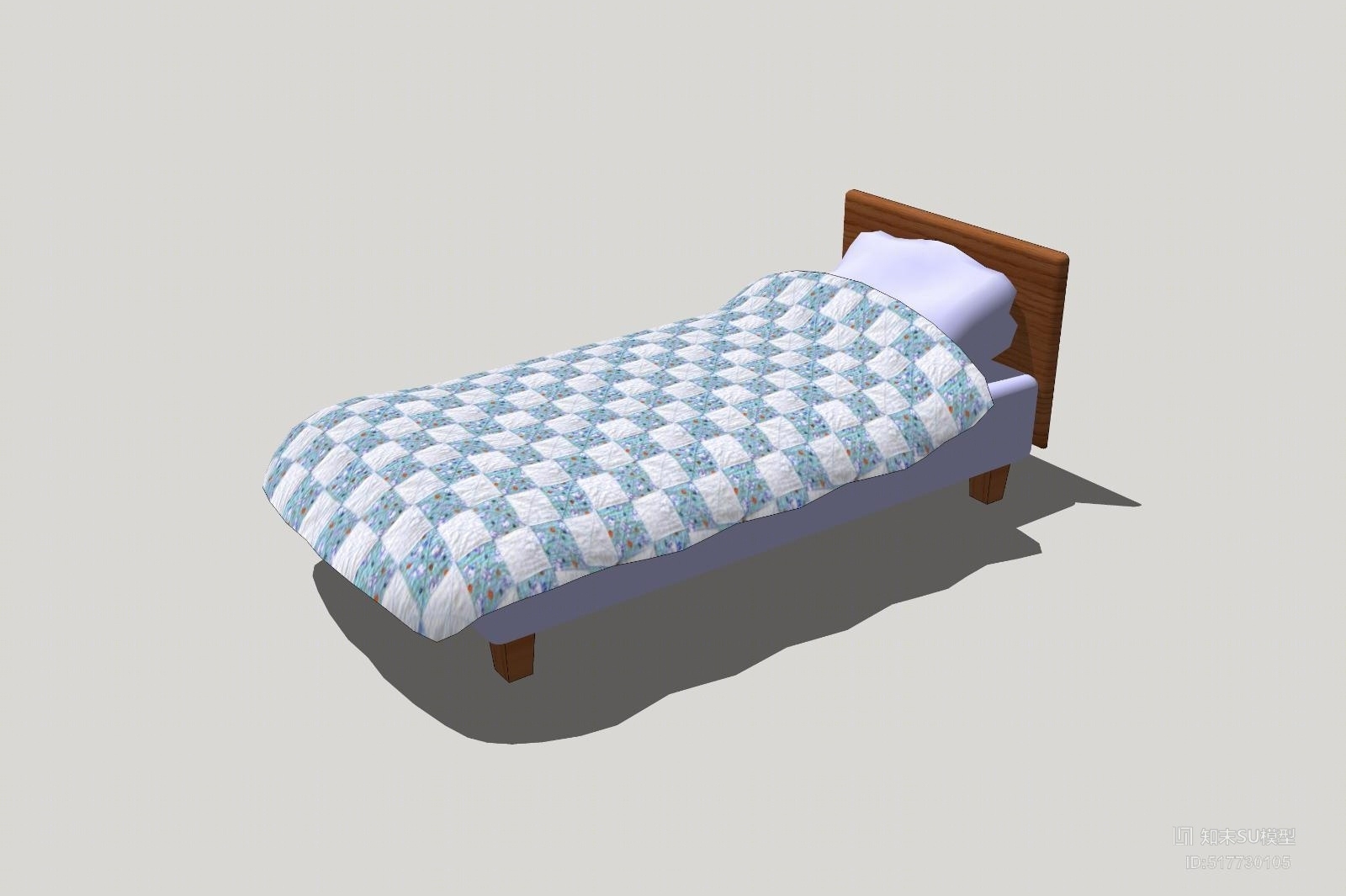 单人床SU模型下载【ID:517730105】
