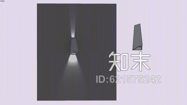 X波墙刷不锈钢灯（白色）SU模型下载【ID:621575242】