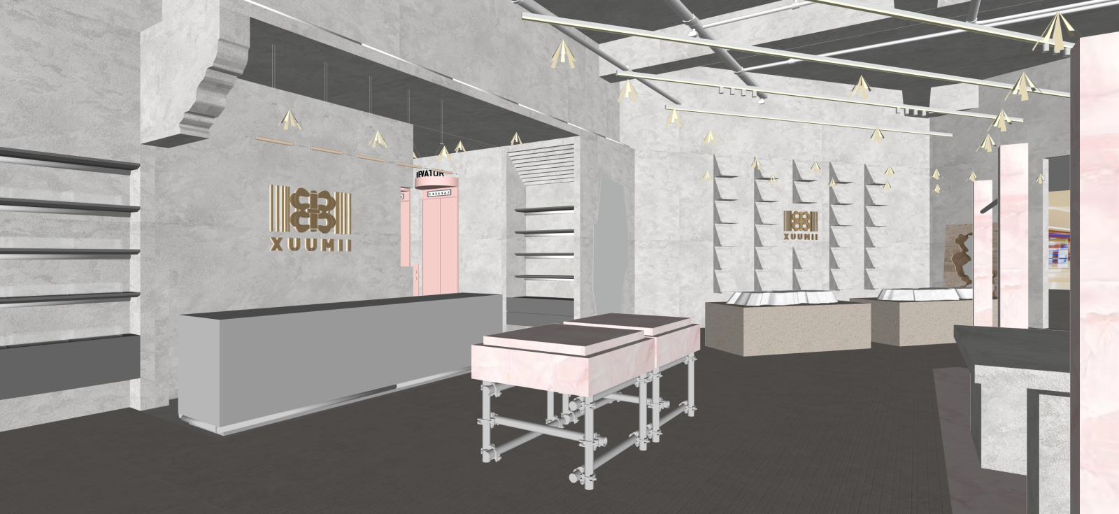 现代化妆品展台SU模型下载【ID:1222285374】