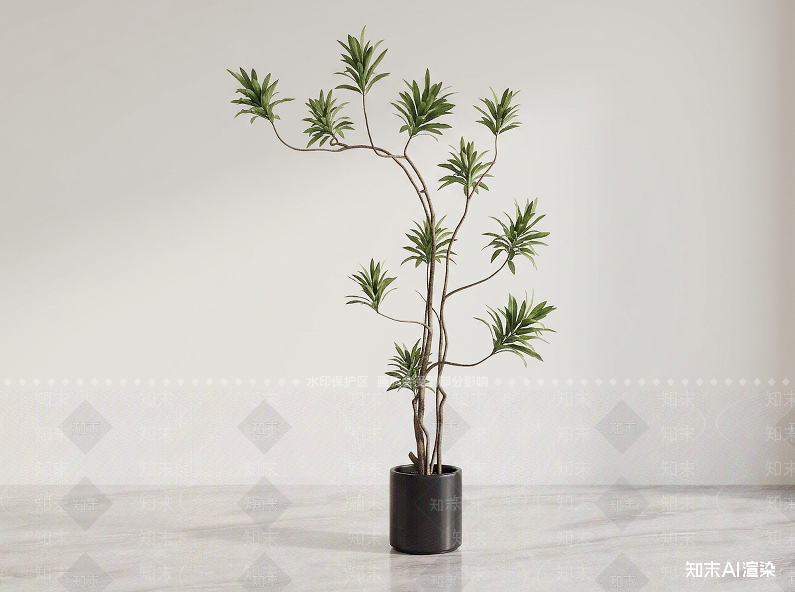 艺术绿植盆栽3D模型下载【ID:1227287186】
