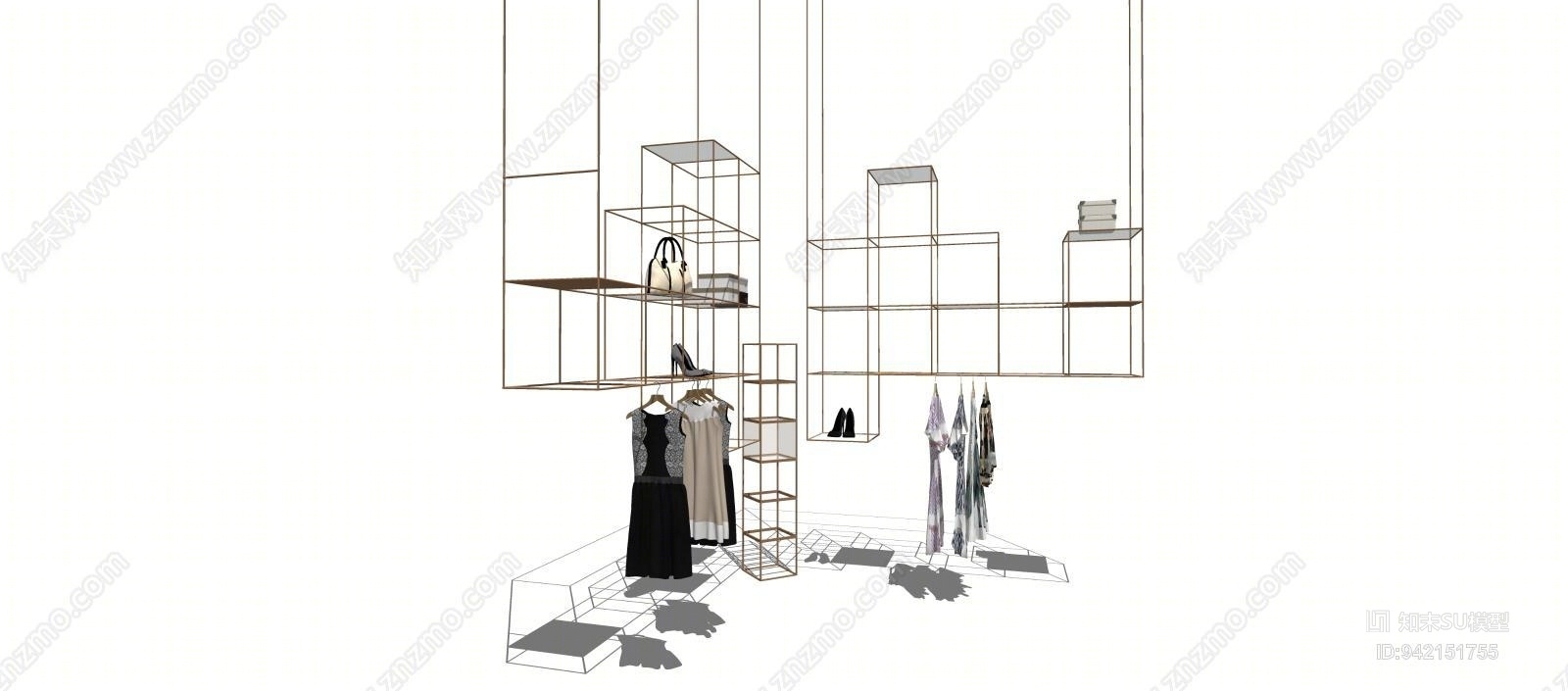 服装店构件SU模型下载【ID:942151755】