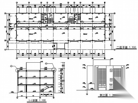 某二层办公楼建筑方案图cad施工图下载【ID:151640104】