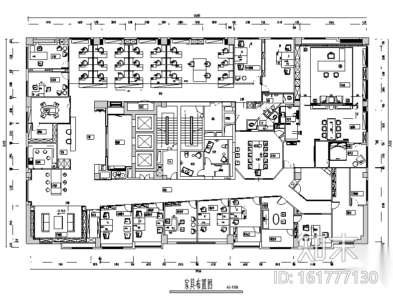 多套办公室设计施工图cad施工图下载【ID:161777130】