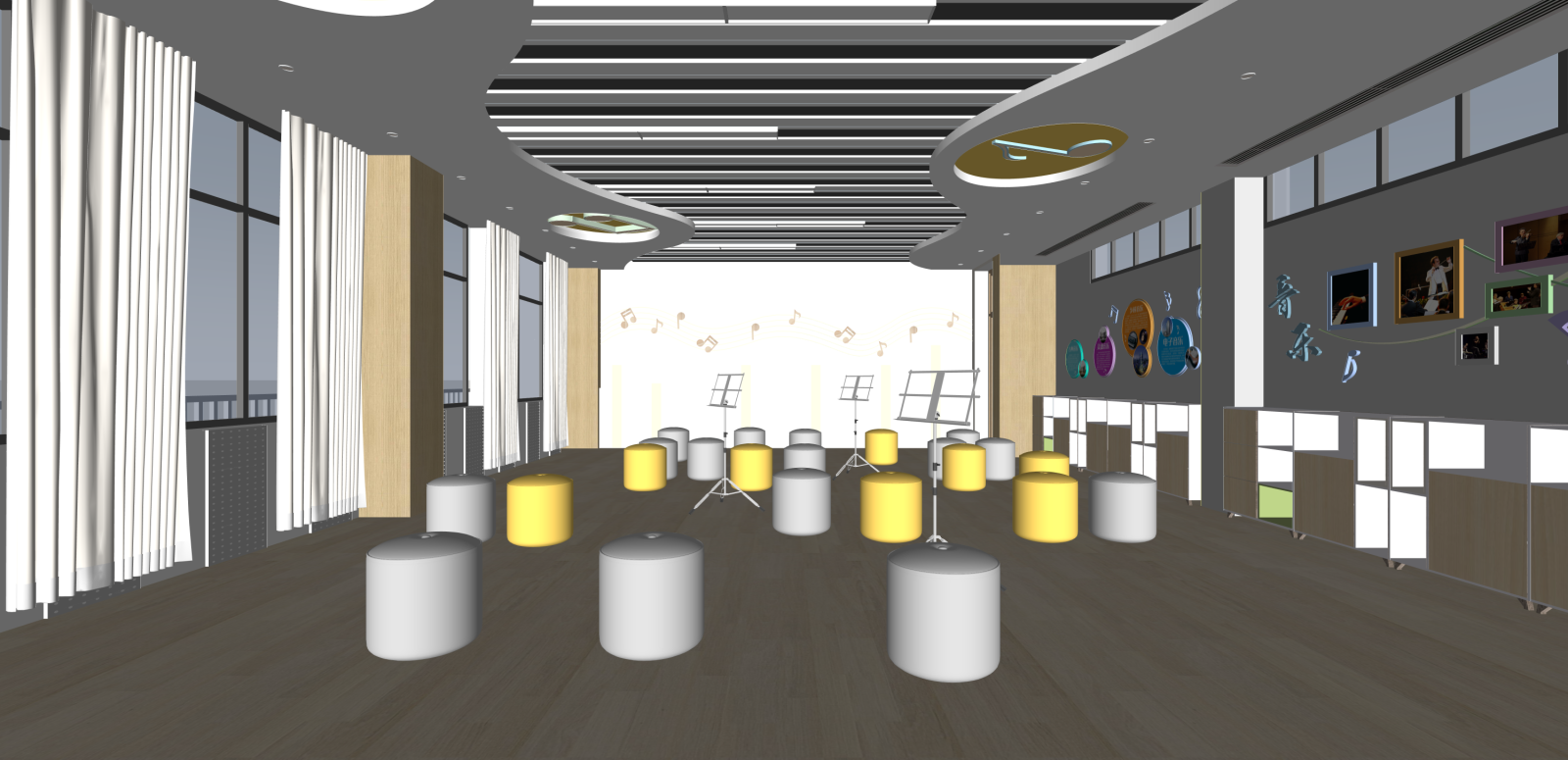 现代教室SU模型下载【ID:1215968347】