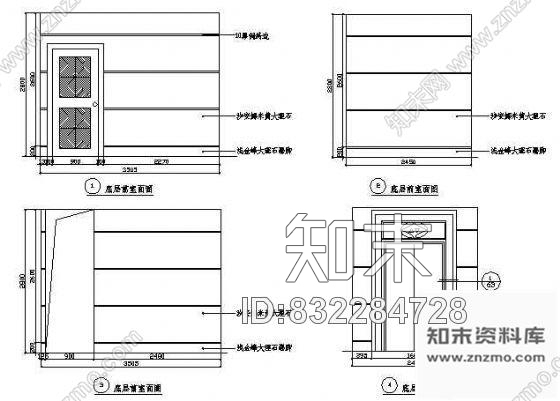 图块/节点宾馆局部立面cad施工图下载【ID:832284728】