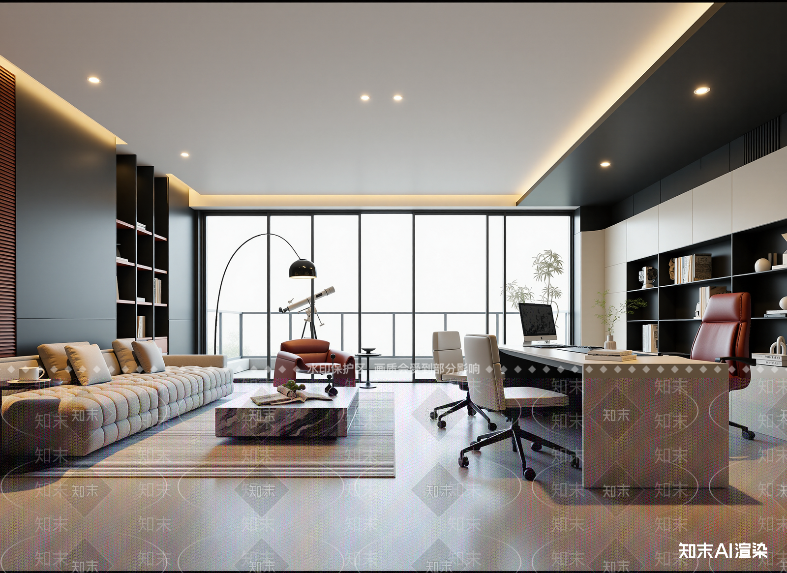 现代办公室3D模型下载【ID:1215063648】