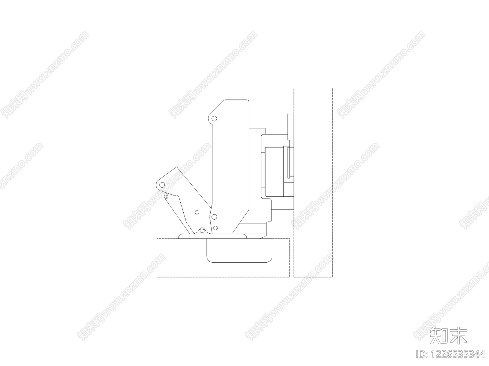 酒店简约沙发三视图图块cad施工图下载【ID:1226535344】