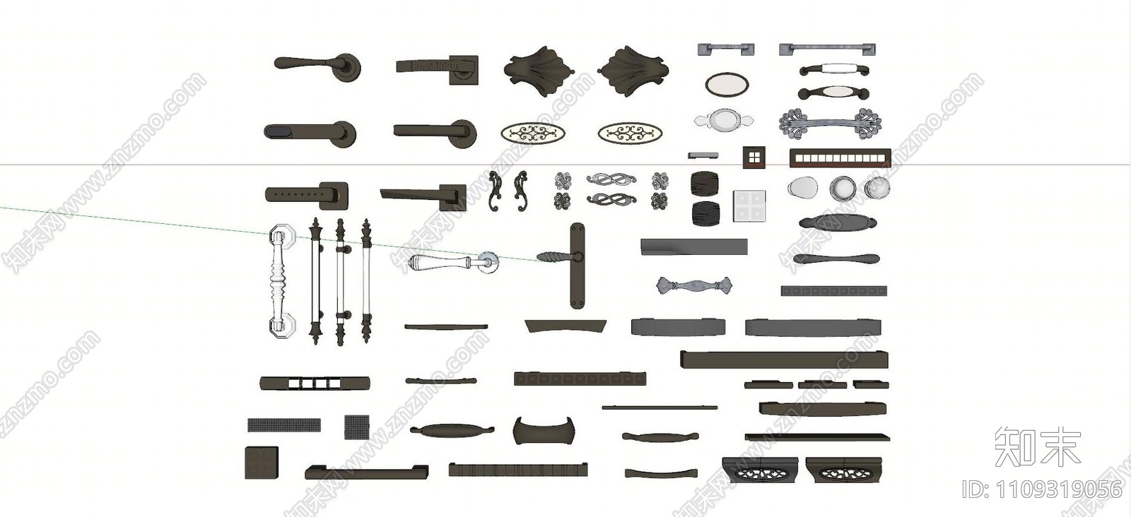 欧式门把手SU模型下载【ID:1109319056】