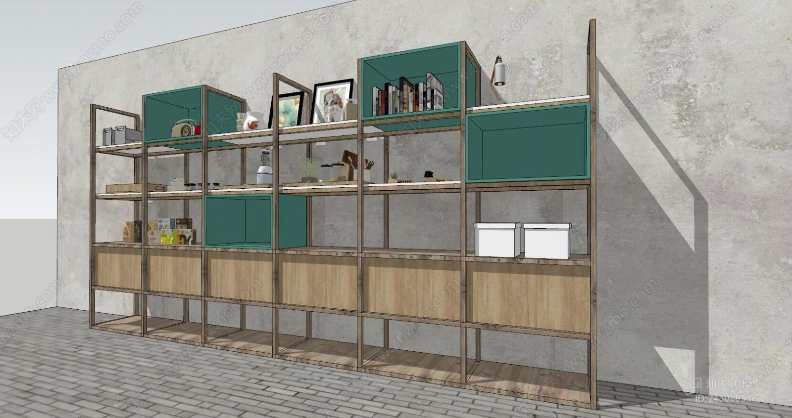 现代风格咖啡厅展示架SU模型下载【ID:243080536】