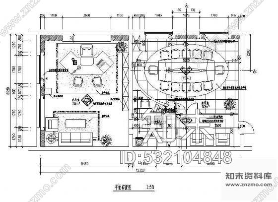 施工图高档办公室装修图cad施工图下载【ID:532104848】