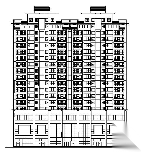 阳光公寓某十九层商住楼建筑方案图cad施工图下载【ID:149851192】