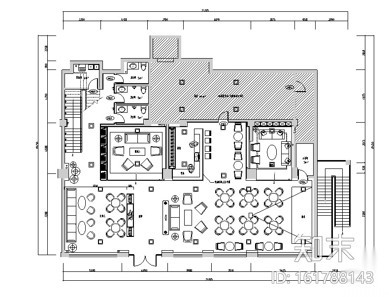 工业化复古简约loft风格酒吧空间设计施工图（附效果图）cad施工图下载【ID:161788143】