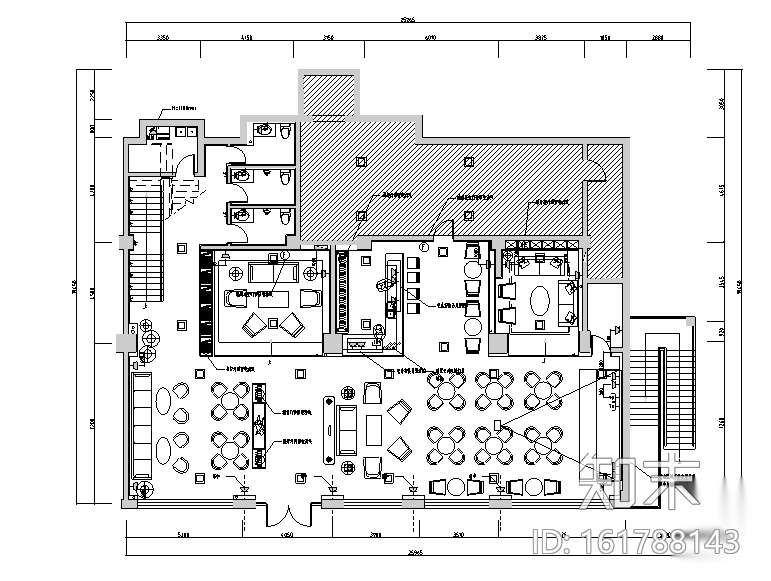 工业化复古简约loft风格酒吧空间设计施工图（附效果图）cad施工图下载【ID:161788143】