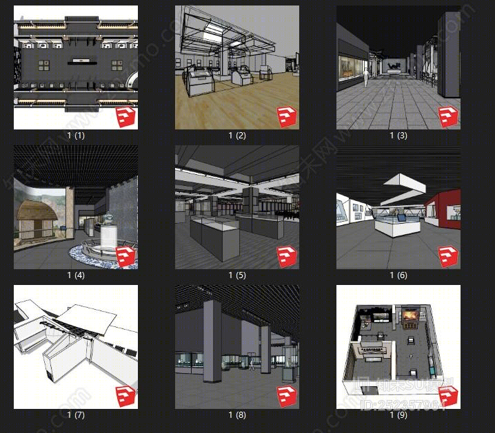 其他风格展厅SU模型下载【ID:252357964】