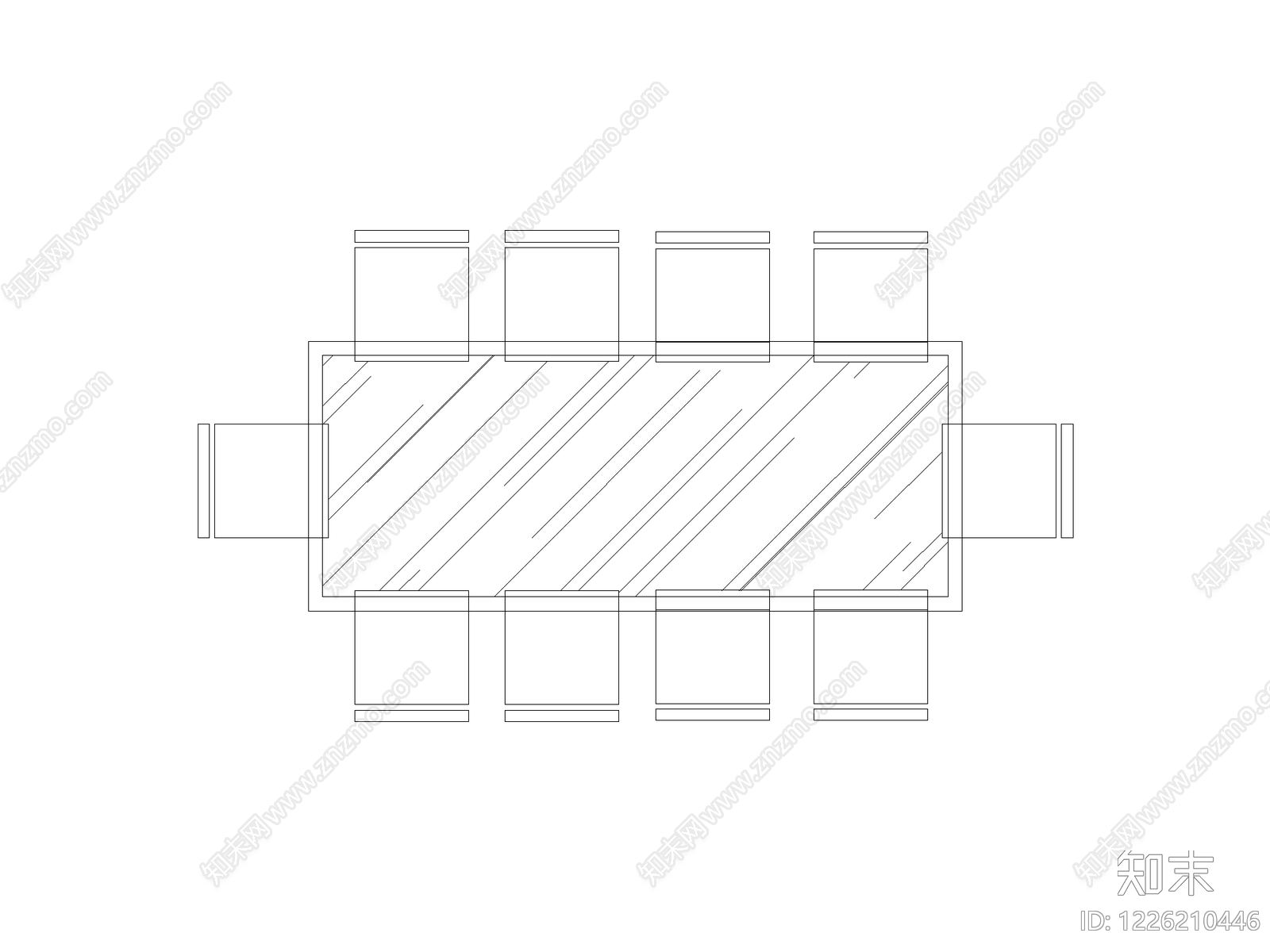 桌椅cad施工图下载【ID:1226210446】