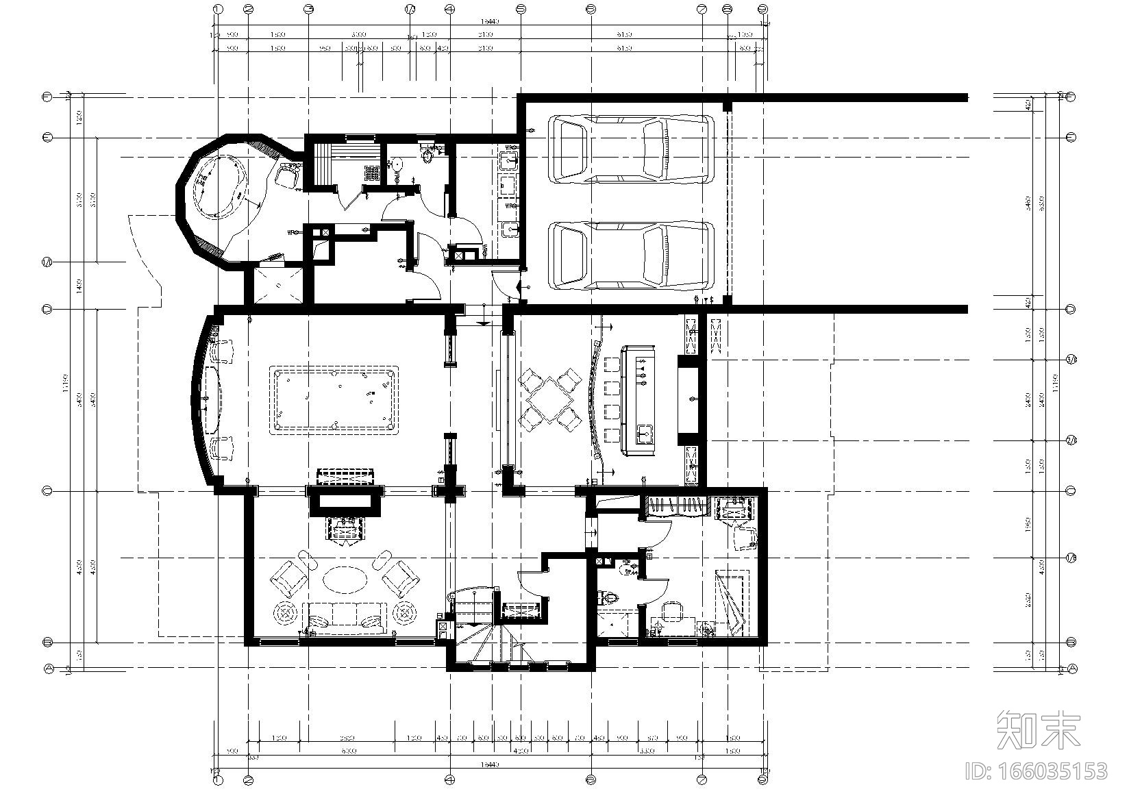 [上海]上海浦东新区东郊花园丨CAD施工图cad施工图下载【ID:166035153】