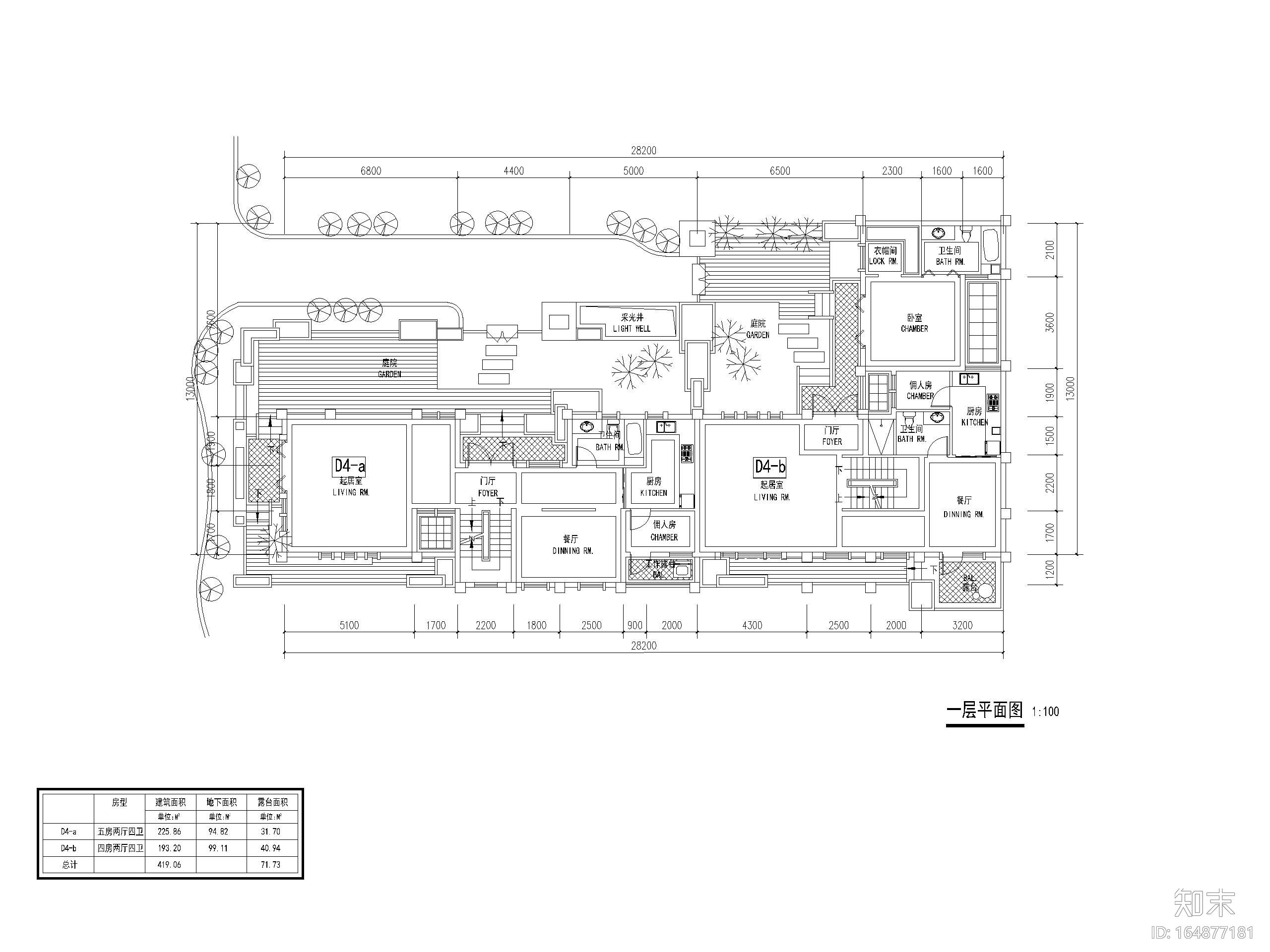 90套联排独栋别墅平面户型设计（CAD）施工图下载【ID:164877181】