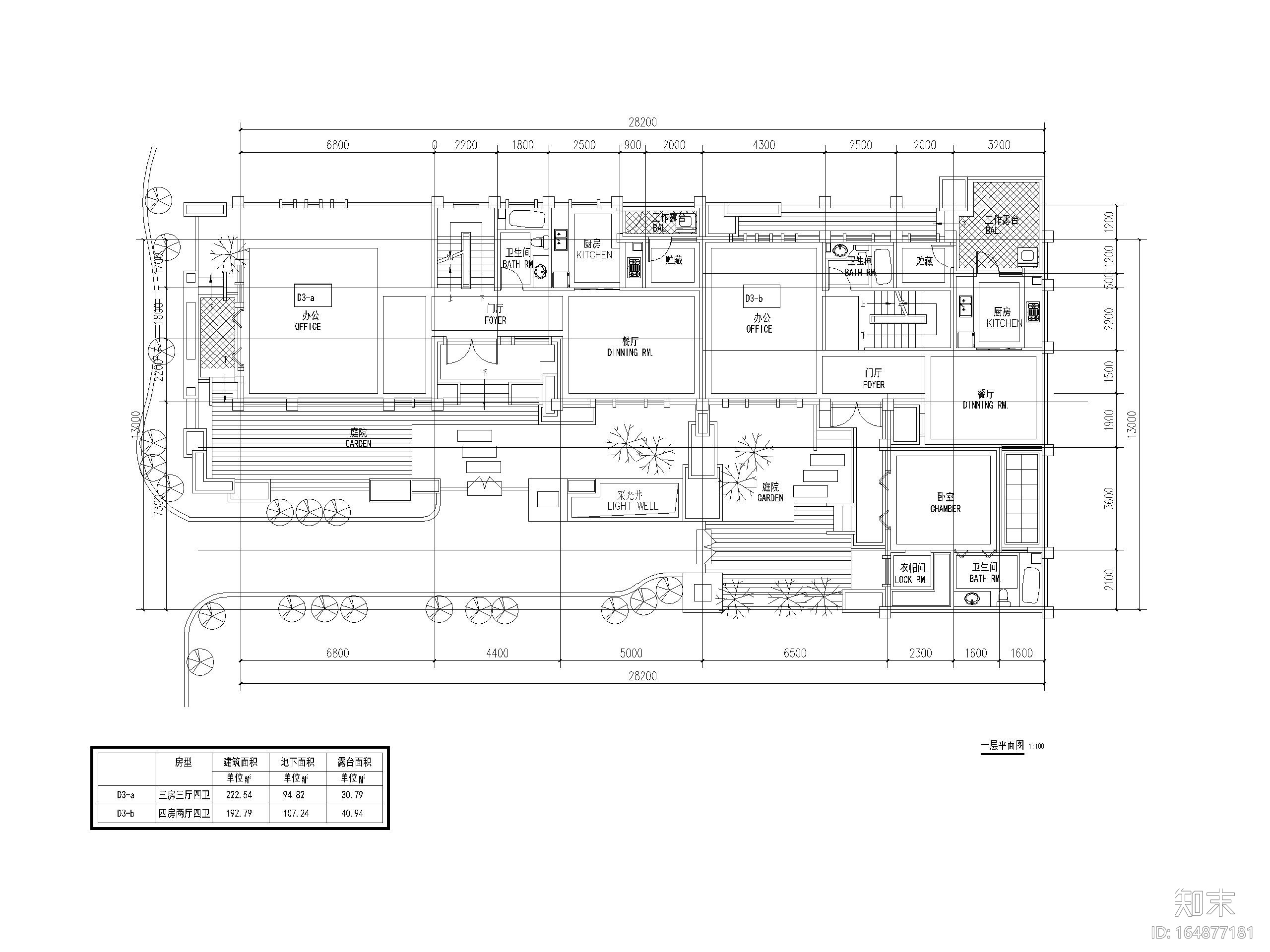 90套联排独栋别墅平面户型设计（CAD）施工图下载【ID:164877181】