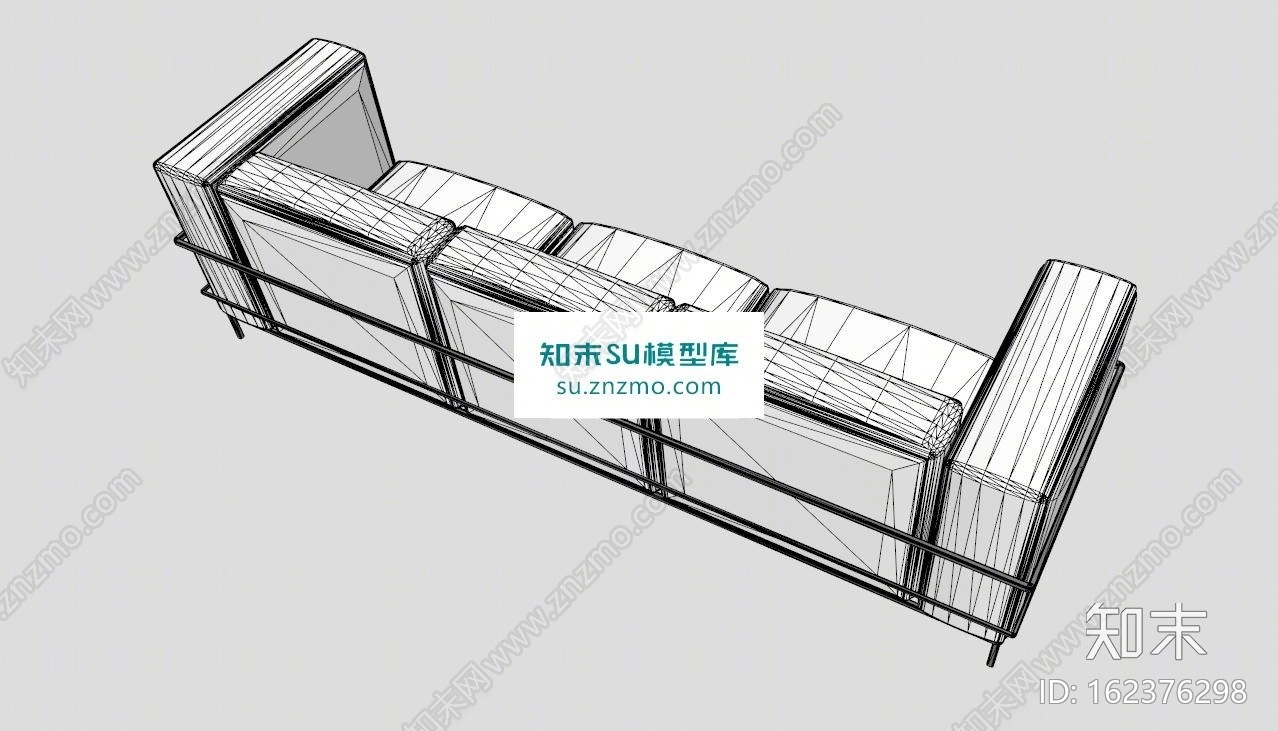 现代沙发经典三人座椅沙发SU模型下载【ID:162376298】