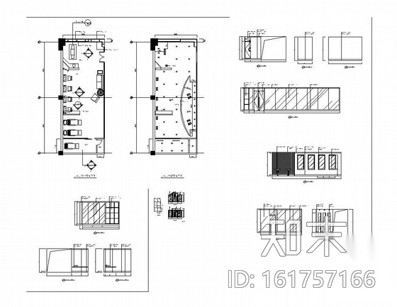 现代美容美发厅装修图cad施工图下载【ID:161757166】