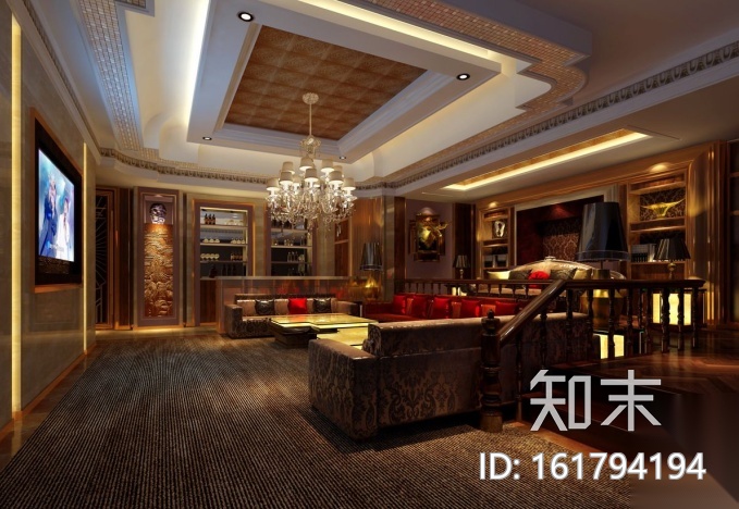 [苏州]时尚KTV大包厢室内设计施工图（含效果图）cad施工图下载【ID:161794194】