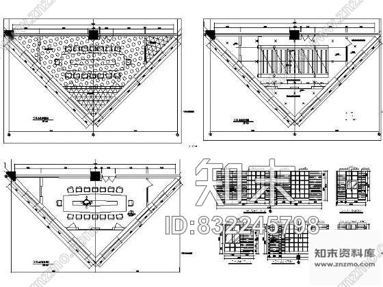 图块/节点三角会议室平面cad施工图下载【ID:832245798】