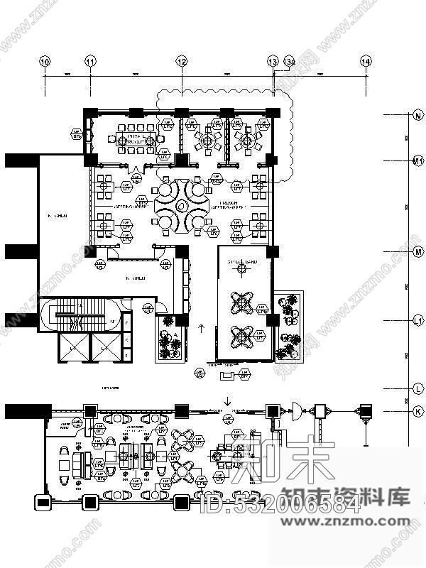 施工图英文法式餐厅及雪茄吧施工图含效果cad施工图下载【ID:532006584】