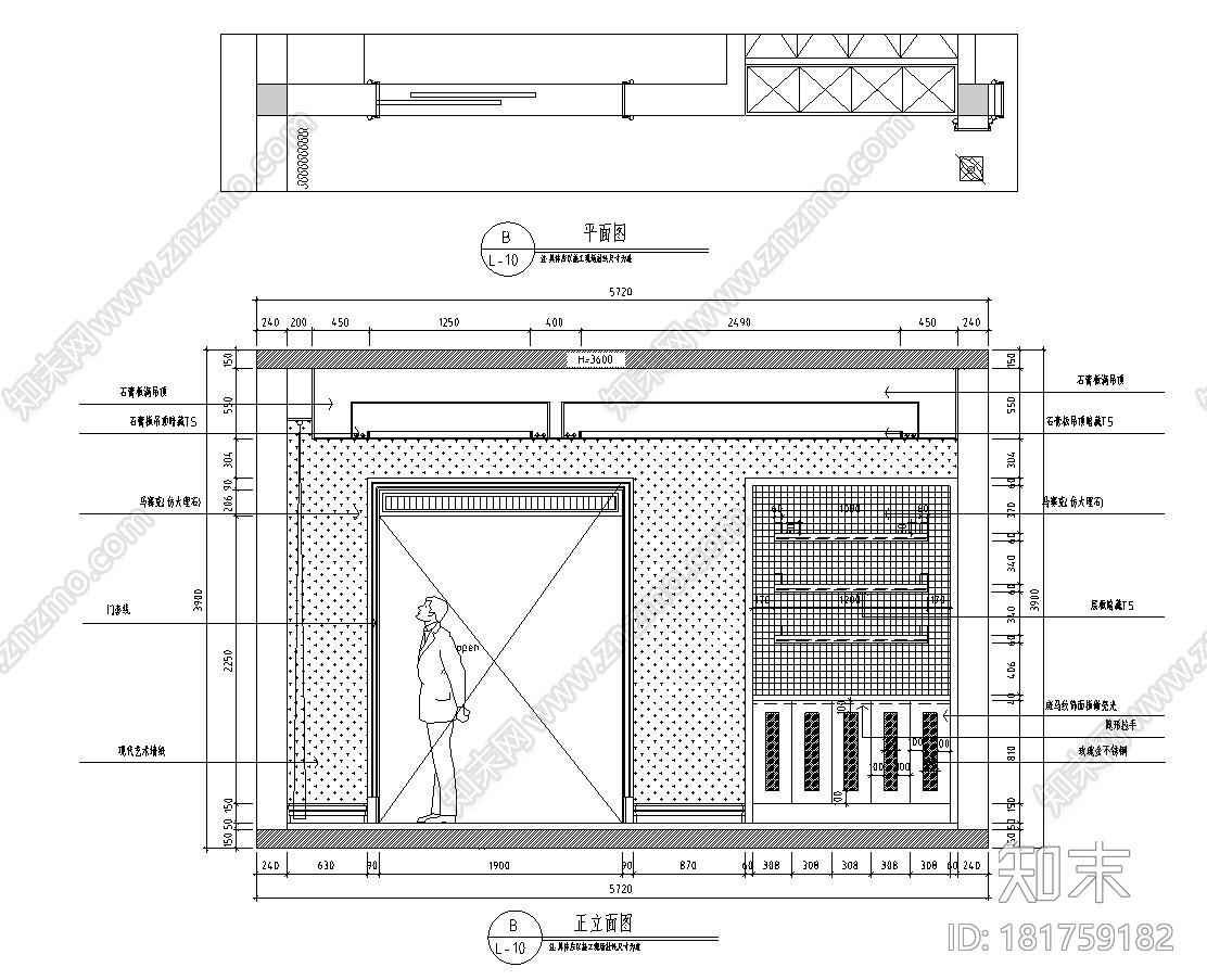 欧式风格整体家居施工图设计cad施工图下载【ID:181759182】