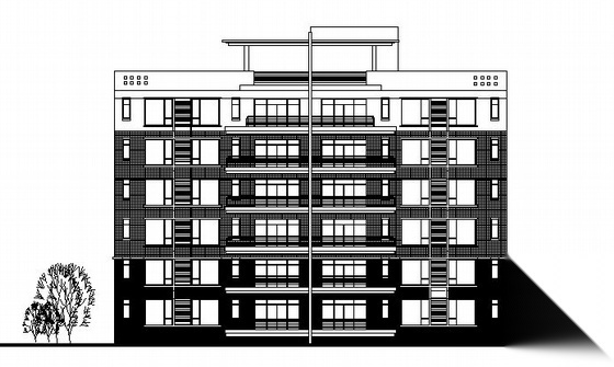 某六层塔式住宅建筑施工图(何镜堂作品)cad施工图下载【ID:149815136】