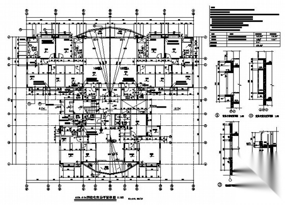 某六层塔式住宅建筑施工图(何镜堂作品)cad施工图下载【ID:149815136】