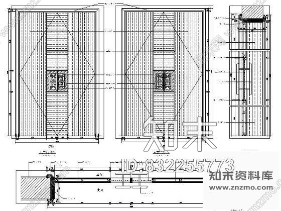 装饰木门详图cad施工图下载【ID:832255773】