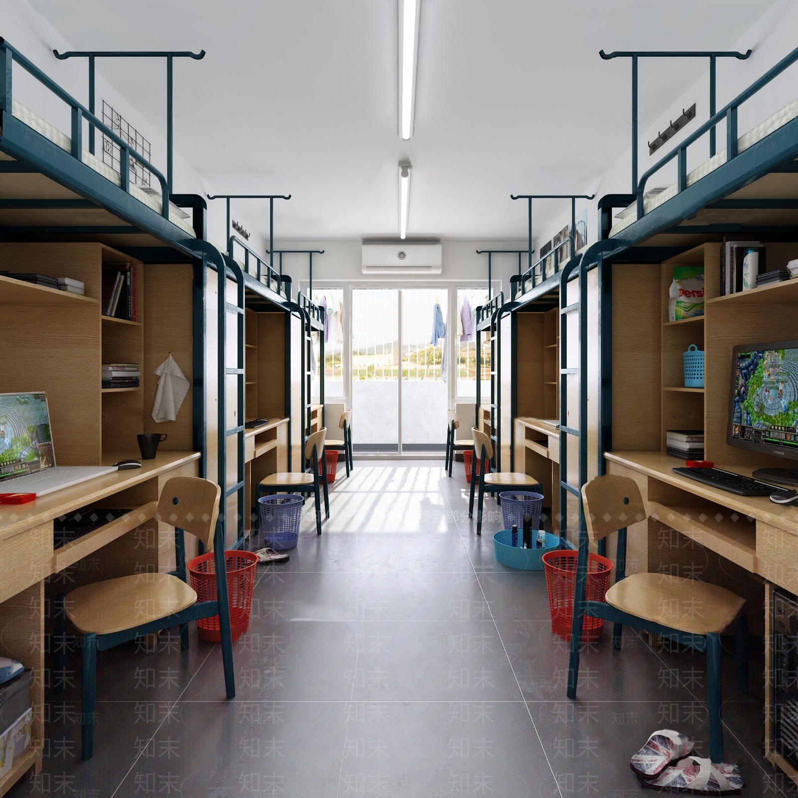 现代学校学生宿舍3D模型下载【ID:168026019】