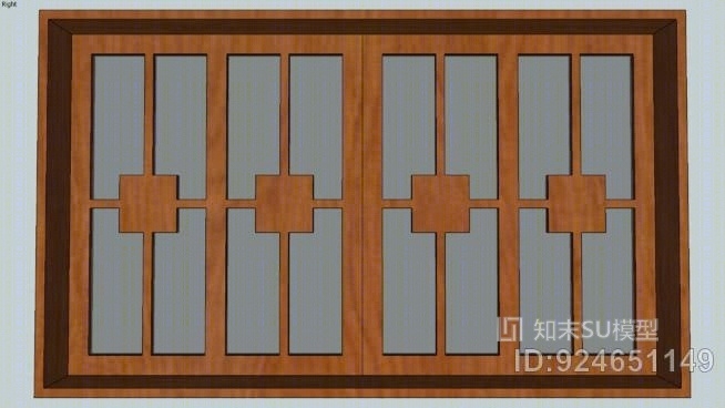 Windows窗口玻璃+木SU模型下载【ID:924651149】