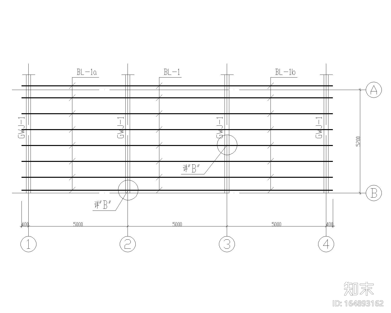 某公建室外钢结构雨棚施工图（CAD）cad施工图下载【ID:164893162】