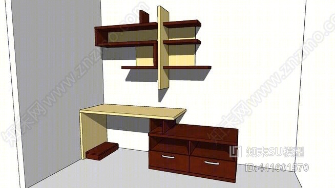 书桌SU模型下载【ID:441601570】
