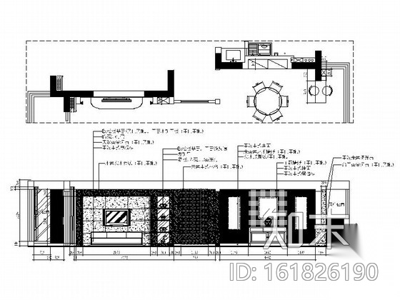 某现代中式时尚双层别墅室内装修图（含效果）cad施工图下载【ID:161826190】