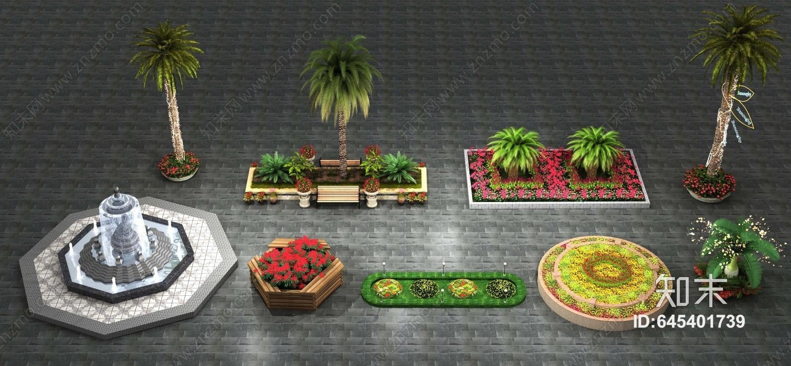 现代花坛3D模型下载【ID:645401739】