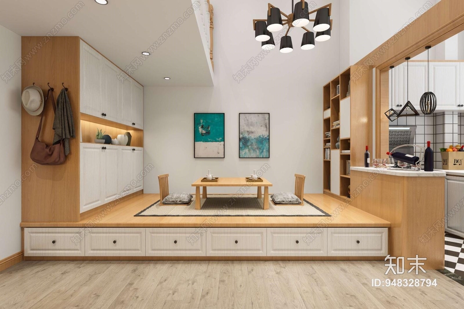 日式单身公寓3D模型下载【ID:948328794】