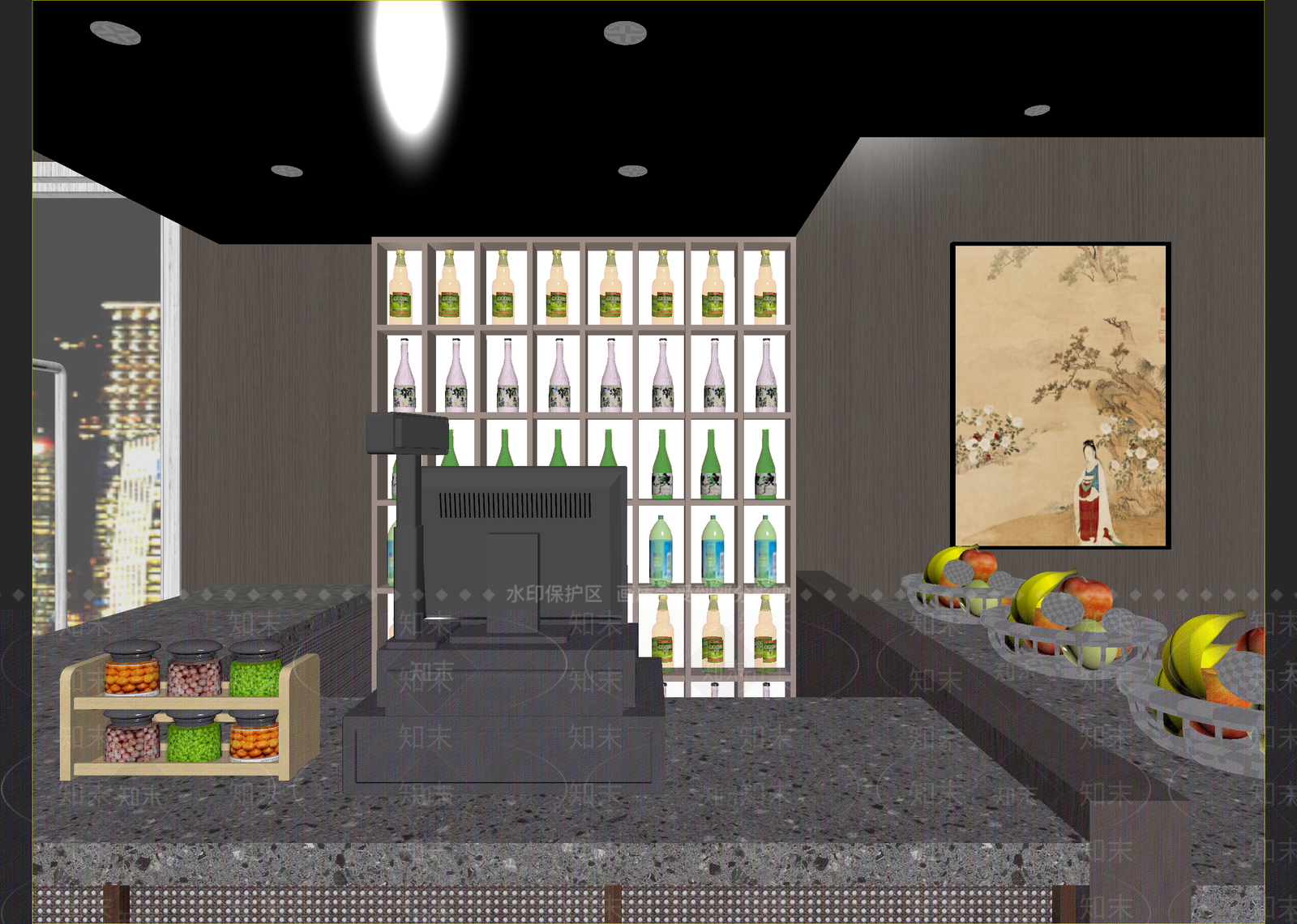 现代茶馆3D模型下载【ID:1215126187】