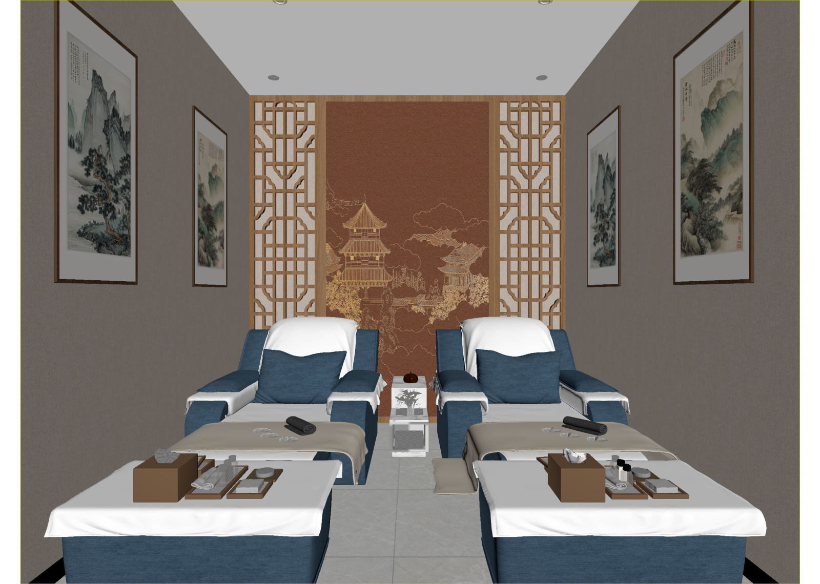 新中式美容院3D模型下载【ID:1214428611】