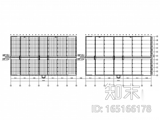 玻璃智能连栋温室大棚施工图施工图下载【ID:165166178】