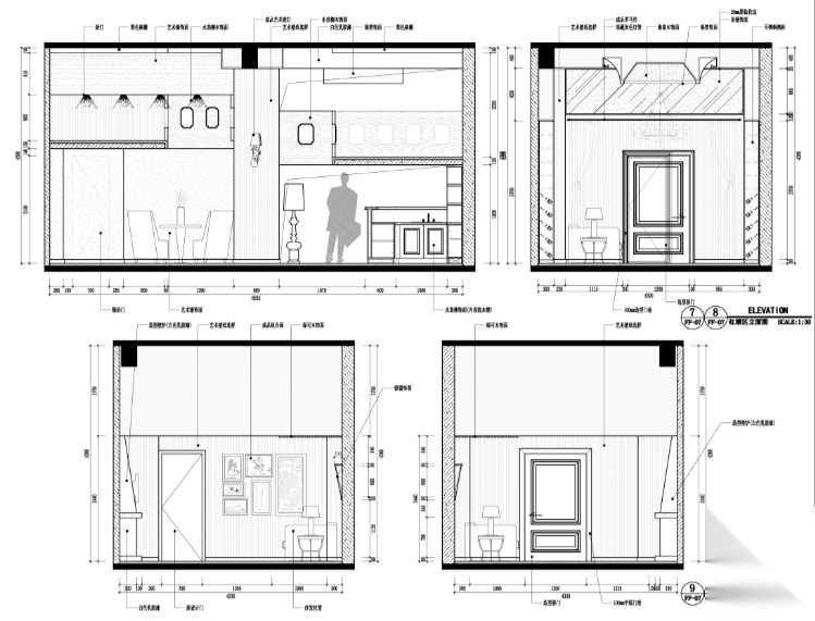 天畞茶叶唐庄混搭风格CAD（含效果图）cad施工图下载【ID:160711160】