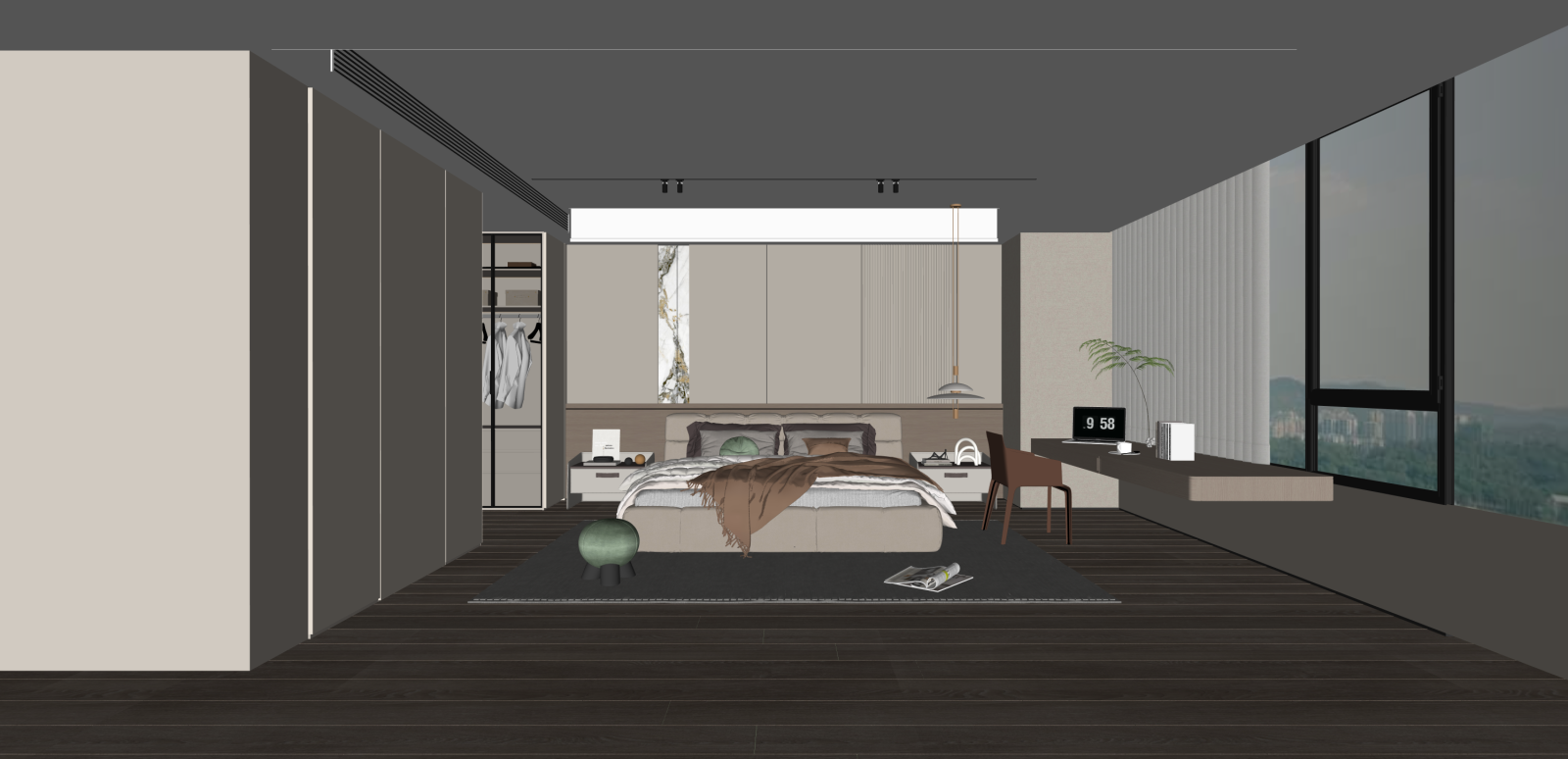 现代家居卧室SU模型下载【ID:1216074471】