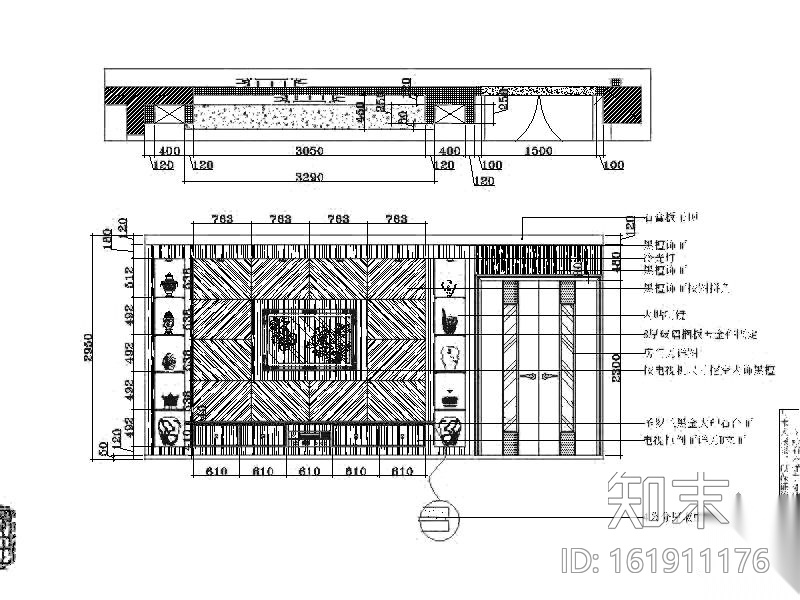 某现代风格高档别墅装修图cad施工图下载【ID:161911176】